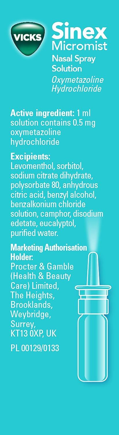 Vicks Sinex Micromist Nasal Spray 15ml - Pack of 8