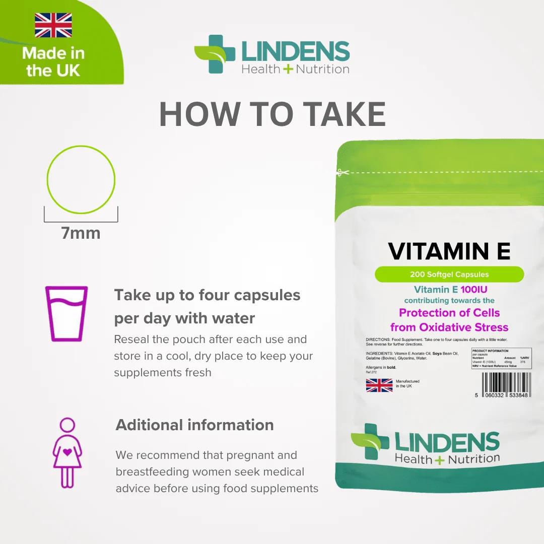 Lindens Vitamin E 100IU - 200 Capsules - image 4