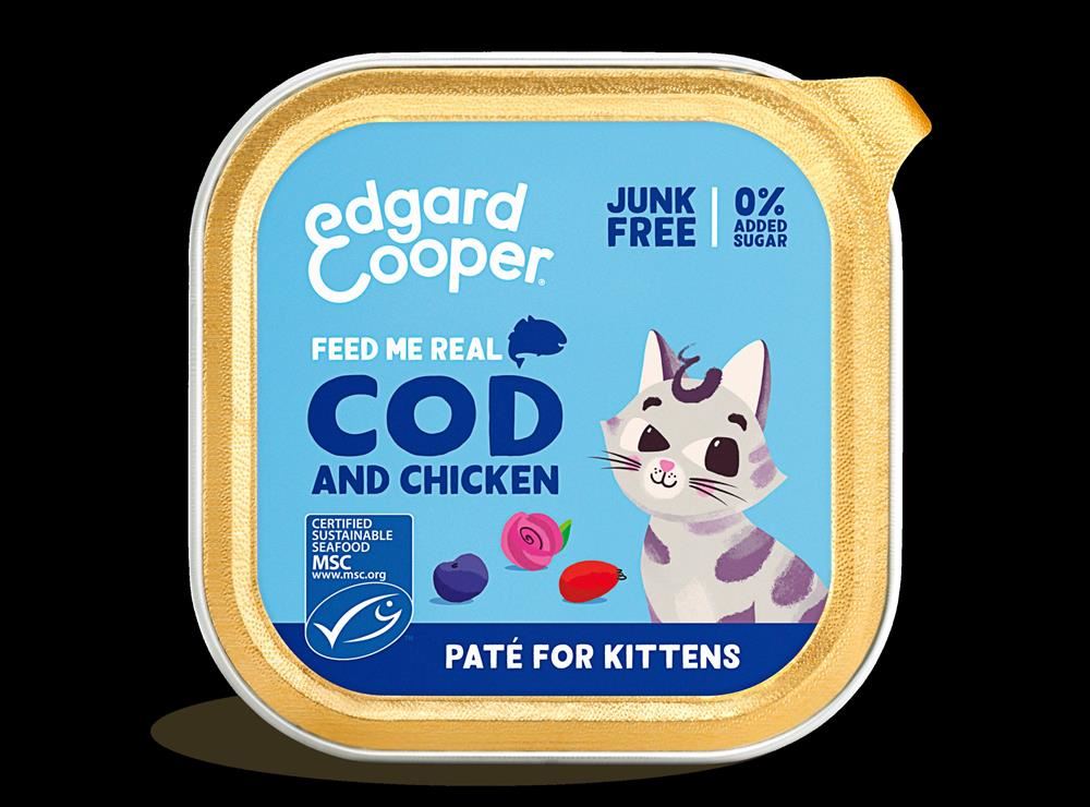 Edgard and Cooper Cat Wet Food - Kitten Pate - Cod & Chicken 85g