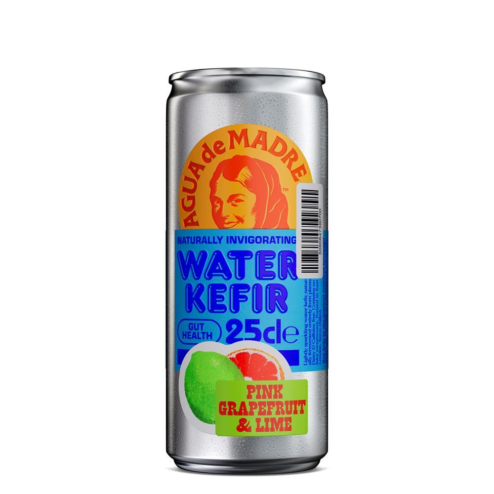 Agua De Madre Pink Grapefruit & Lime Water Kefir 250ml Can
