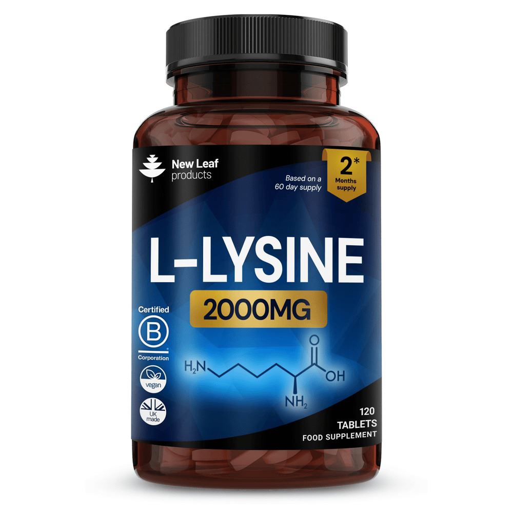 New Leaf Products L-Lysine + Black Pepper 200mg 120 Vegan Tablets