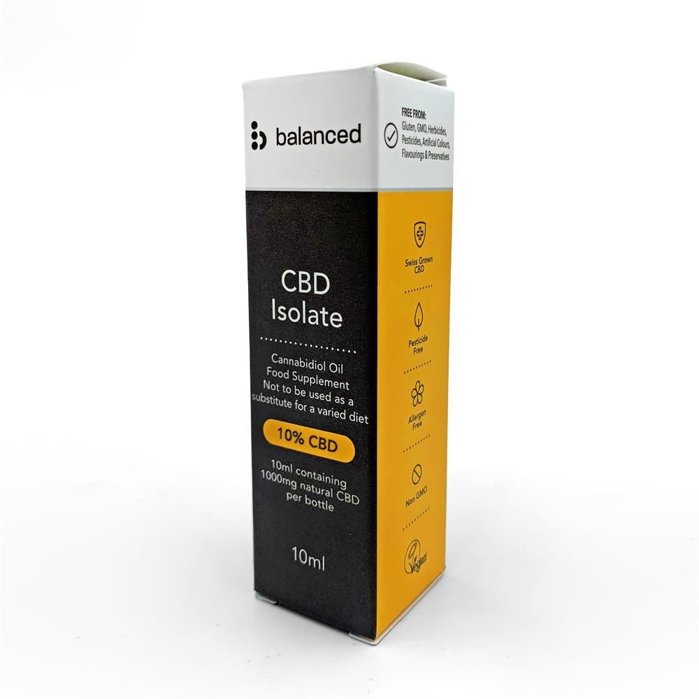 Balanced Swiss Grown Pure Isolate CBD Oil 1000mg (10%) 10ml