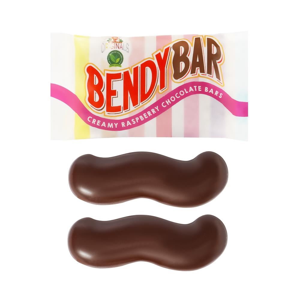 Catherine's Originals Bendy Bar Twin Vegan Choc Creamy Raspberry 50g - 5 Pack