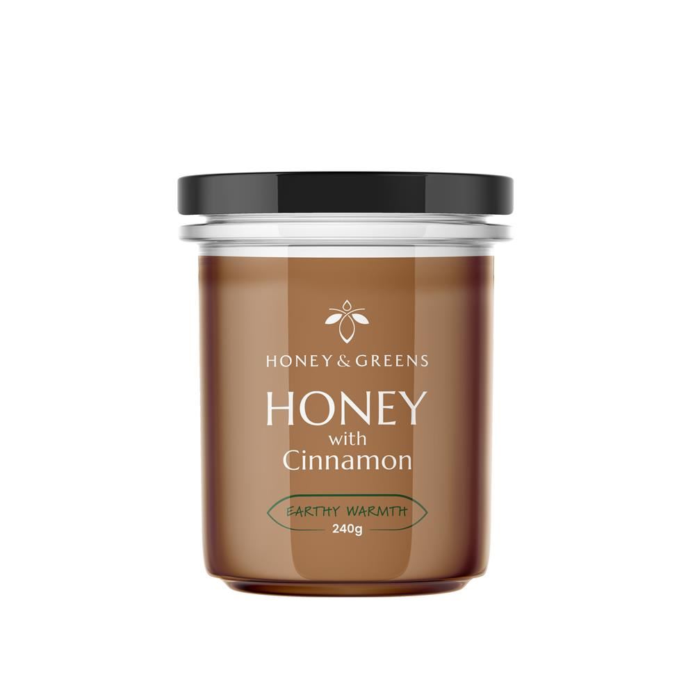 Honey and Greens  British Honey with Ceylon Cinnamon 240g