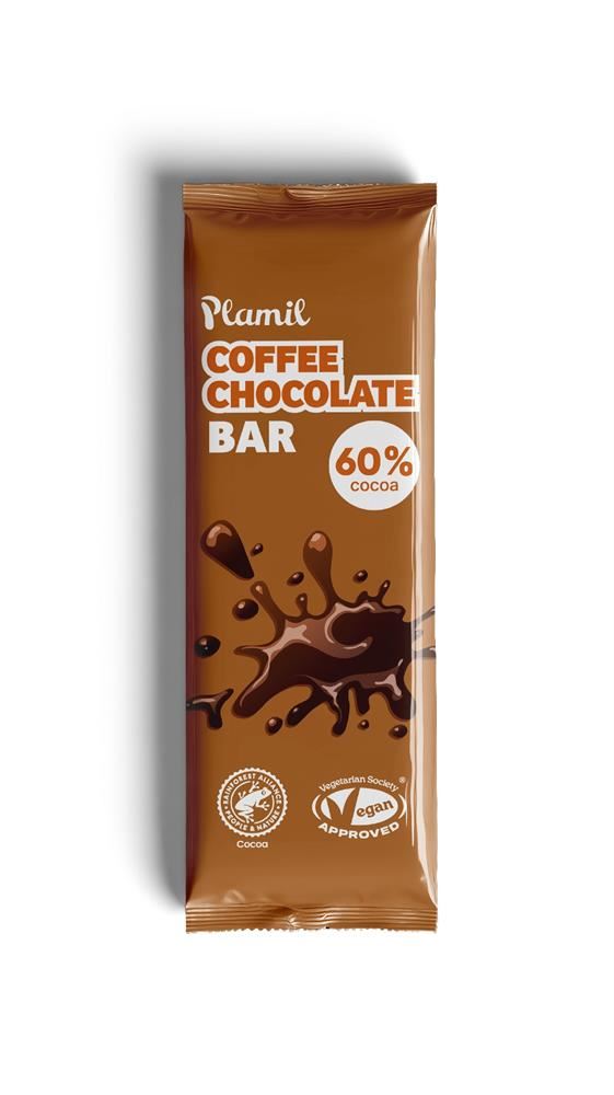 Plamil Coffee Chocolate Bar 60% Cocoa Bar40g - 12 Pack