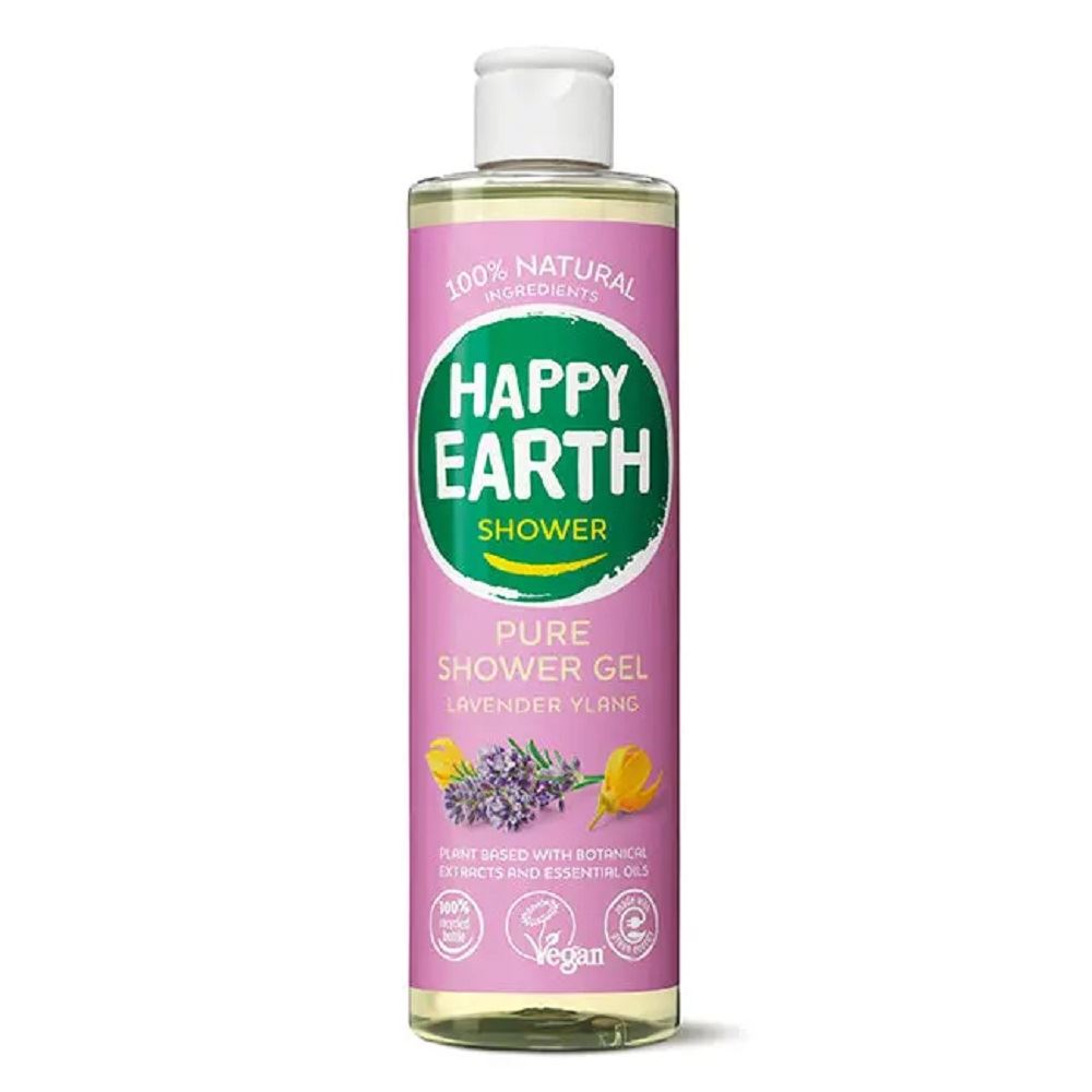 Happy Earth Natural Shower Gel Lavender Ylang 300ml - 6 Pack