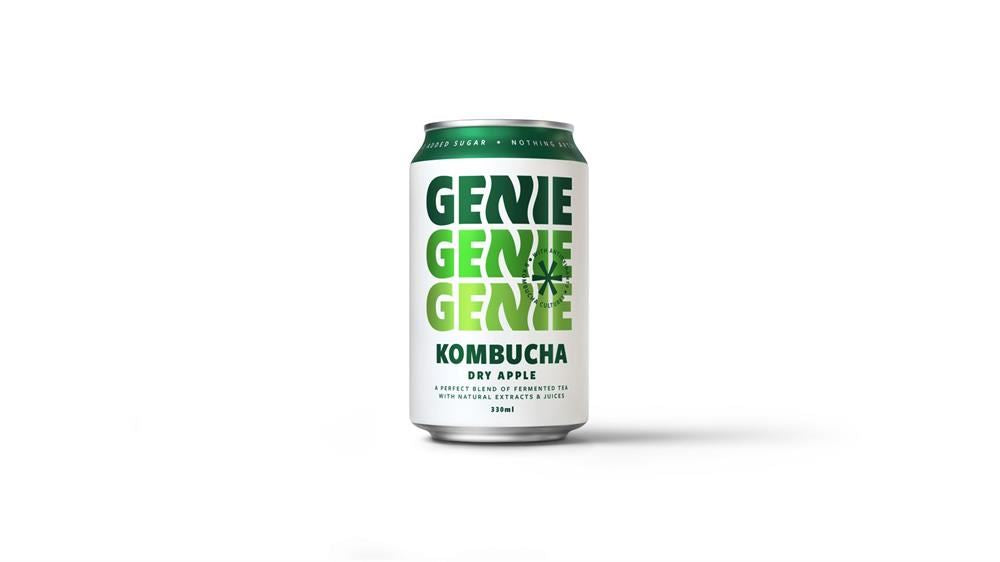 Genie Drinks Kombucha Dry Apple 275ml - 2 Pack
