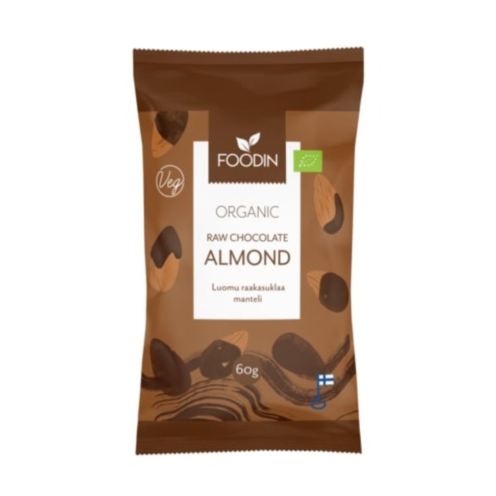 Foodin Organic Raw Chocolate Coated Almonds 60g