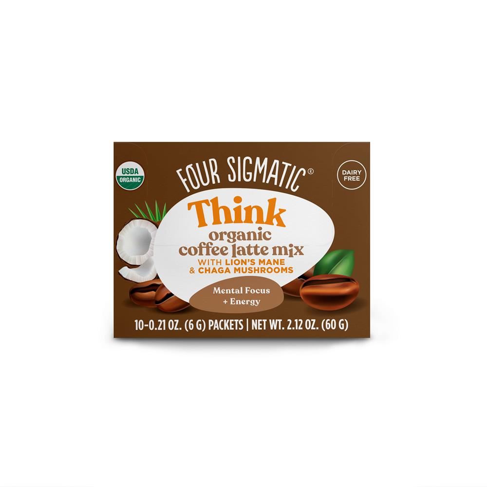 Four Sigma Foods Think Organic Mushroom Coffee Latte 10 Sachets