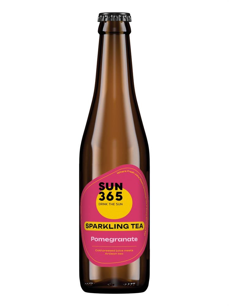 SUN365 Sparkling Tea Pomegranate 330ml - 12 Pack