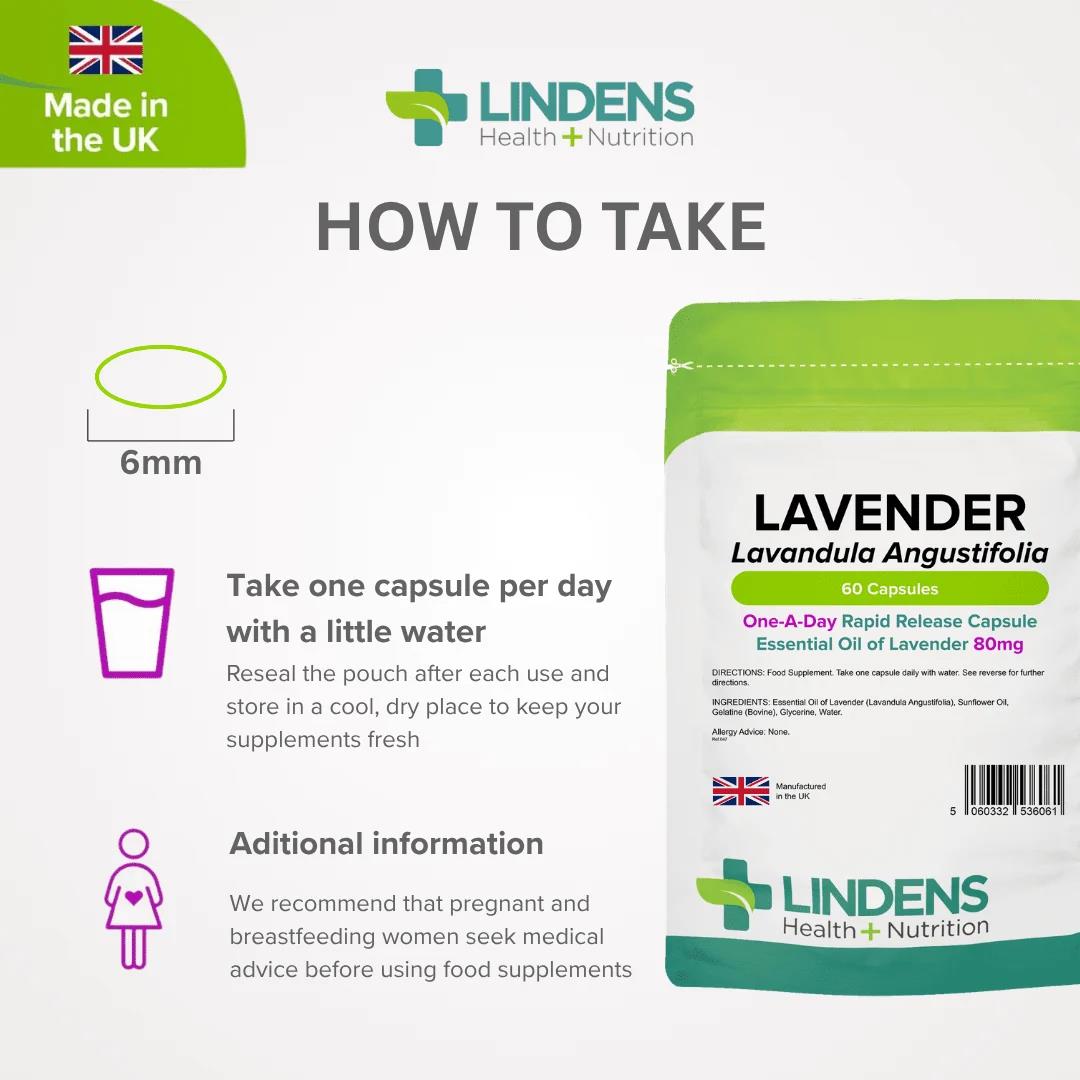 Lindens Lavender Oil 80mg - 60 Capsules - image 4