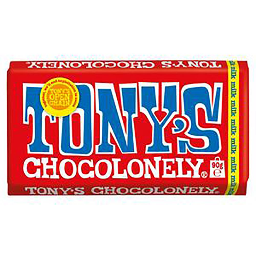 Tonys Chocolonely Milk Chocolate Bar 90g - 21 Pack