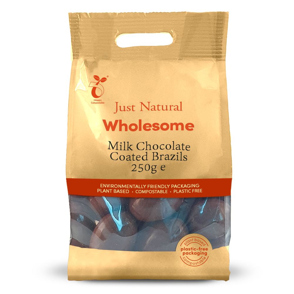 Just Natural Wholesome Milk Chocolate Coated Brazils 250g