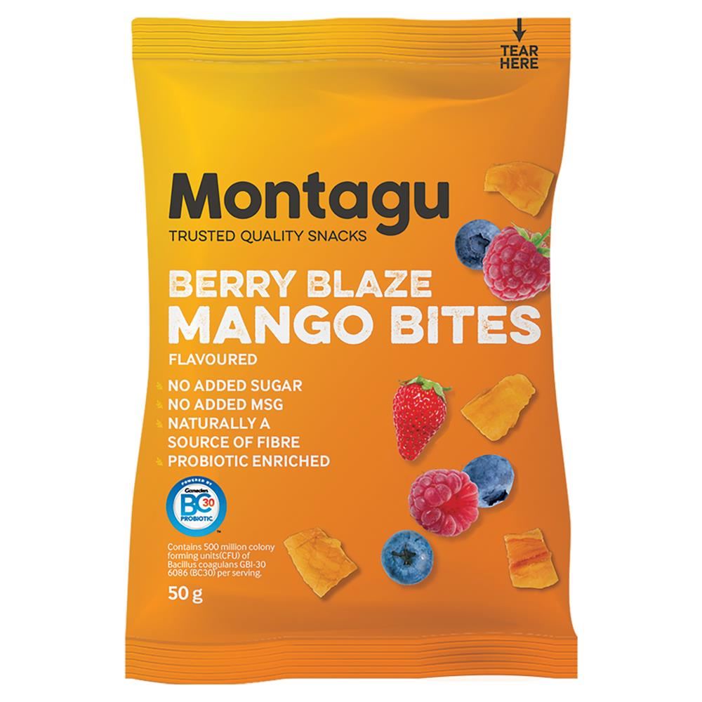 Montagu Dried Mango Bites Berry Blaze 50g
