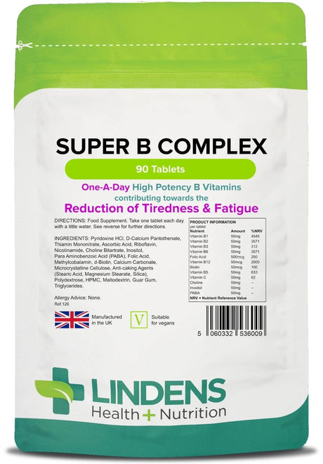 Lindens Super Vitamin B Complex - 90 Tablets