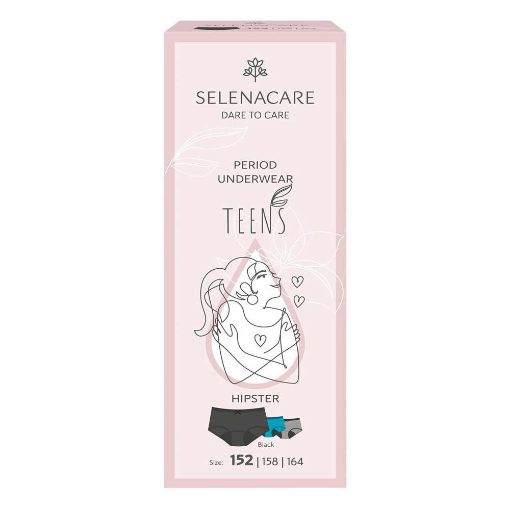 Selenacare TEENS period panties Hipster Black Size 152