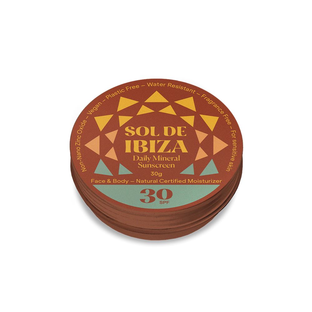 Sol De Ibiza Mini Tin Plastic Free Face & Body Natural Mineral Sunscreen SPF30