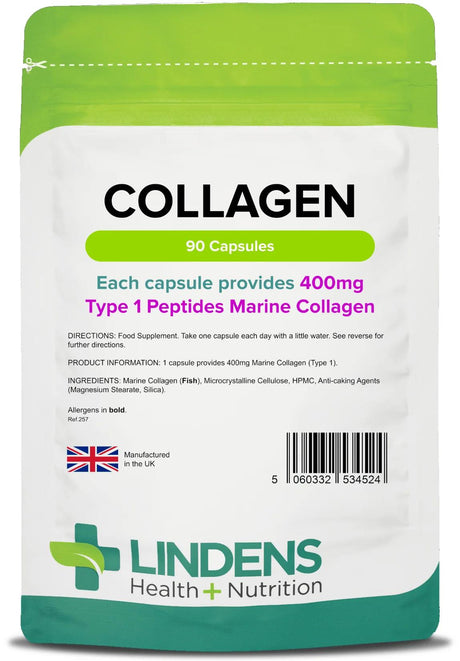 Lindens Collagen (Marine) 400mg - 90 Capsules