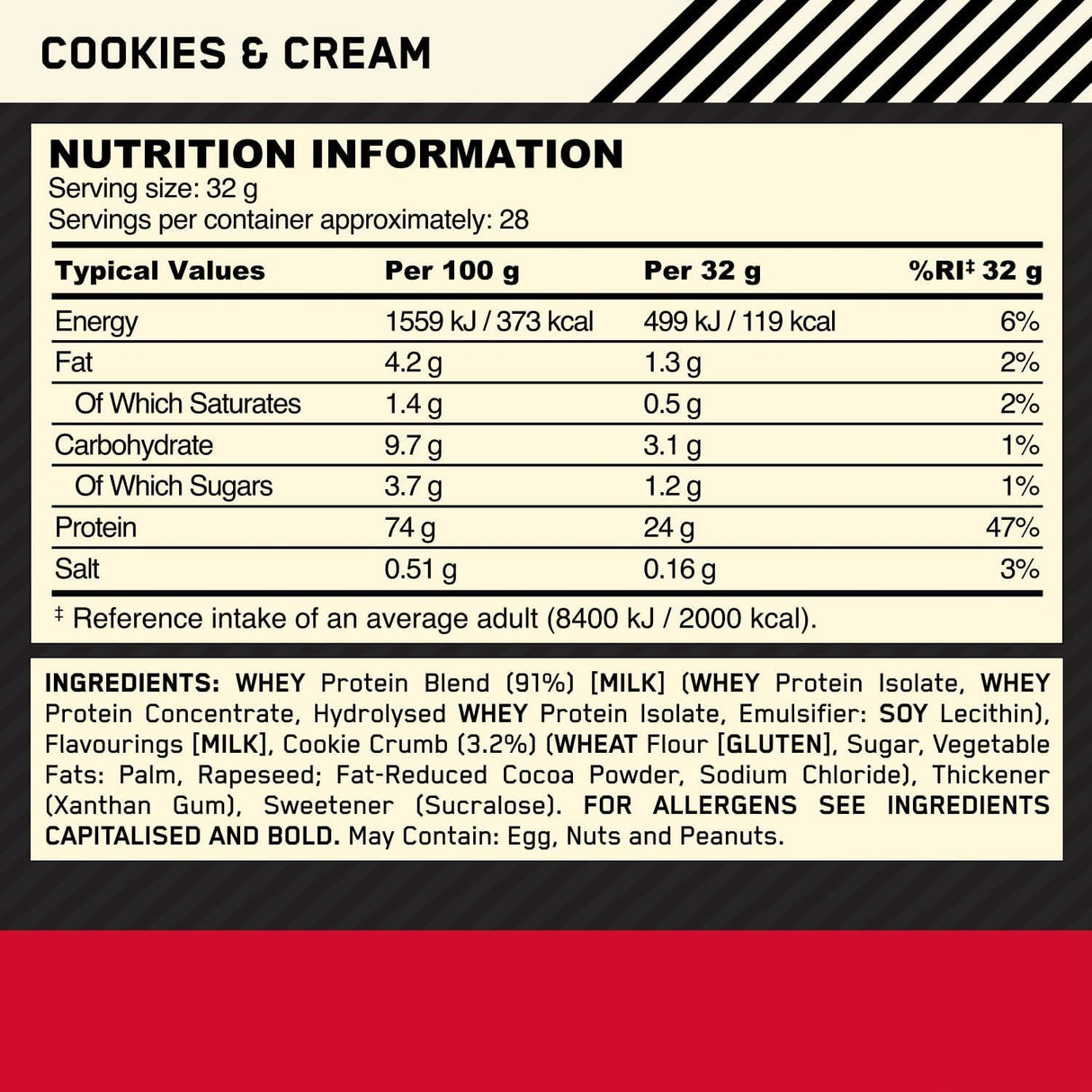 Optimum Nutrition Gold Standard 100% Whey Protein Powder - 900g/2.2kg/4.5kg