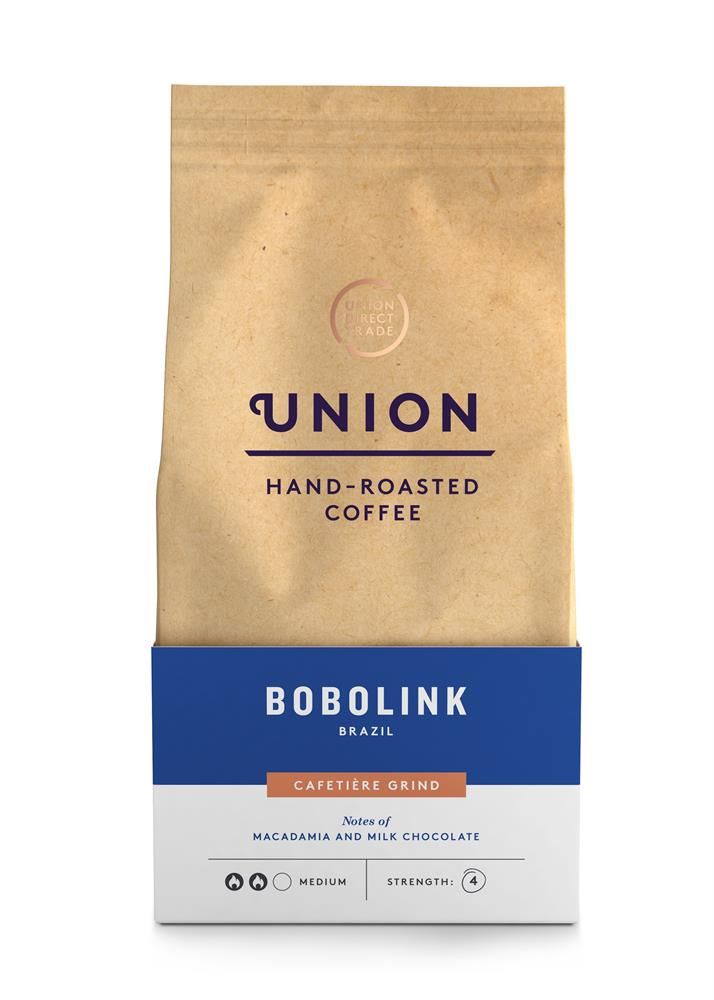 Union Roasted Coffee Hand-Roasted Coffee Bobolink Brazil - Cafetiere grind