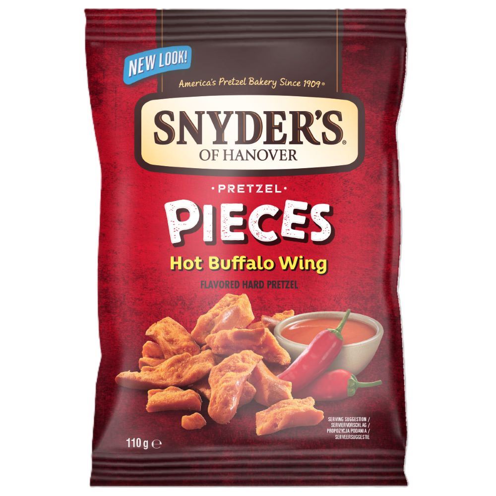 Snyders Pretzel Pieces Hot Buffalo Wings 110g - 10 Pack