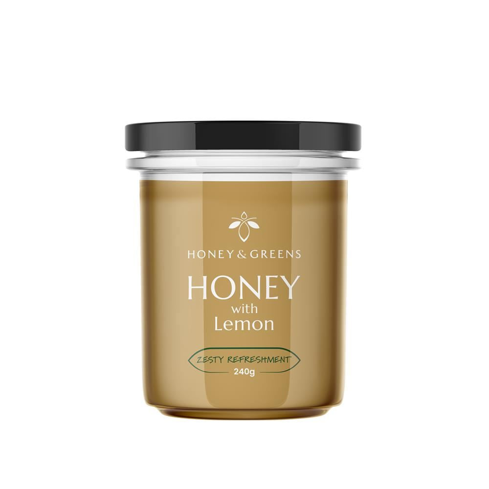 Honey and Greens  British Honey with Lemon 240g