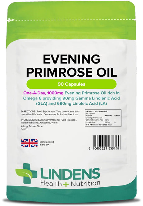 Lindens Evening Primrose Oil 1000mg - 90 Capsules