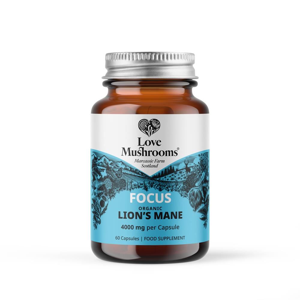 Love Mushrooms Lions Mane Capsules 60 Capsules - 4000mg