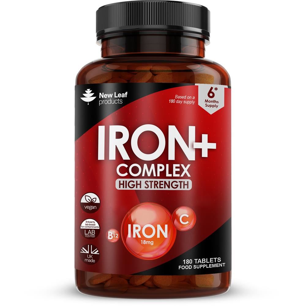 New Leaf Products Iron Vitamin C & B12 180 Vegan Tablets
