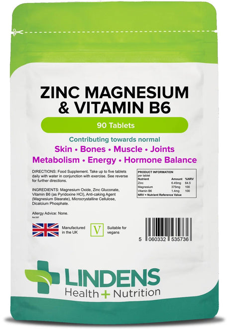 Lindens Zinc, Magnesium & Vitamin B6 - 90 Tablets