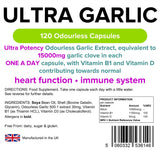 Lindens Garlic 15000mg - 120 Odourless Capsules (Ultra Garlic)
