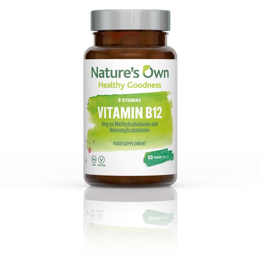 Natures Own Vitamin B12 Methylcobalamin & Adenosylcobalamin Sublingual 60 Tabs