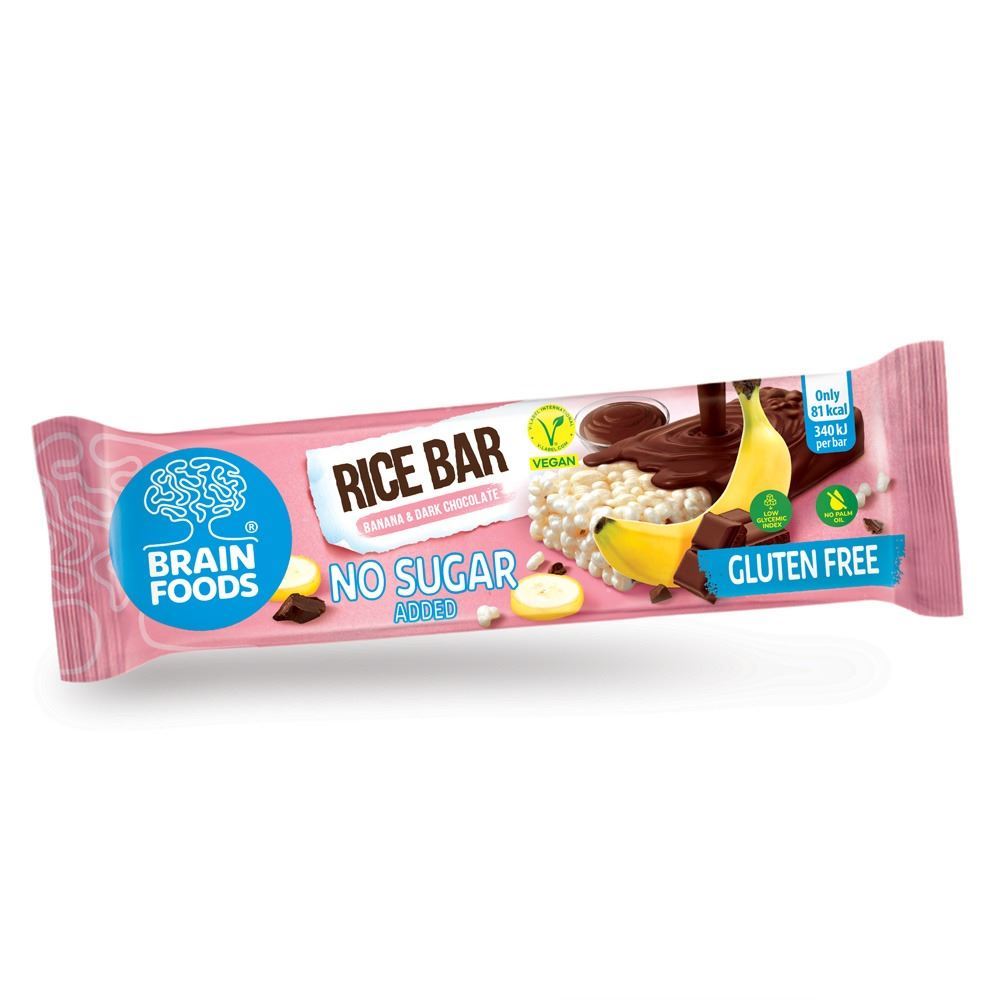 Brain Foods Rice Bar Banana 18g - 20 Pack