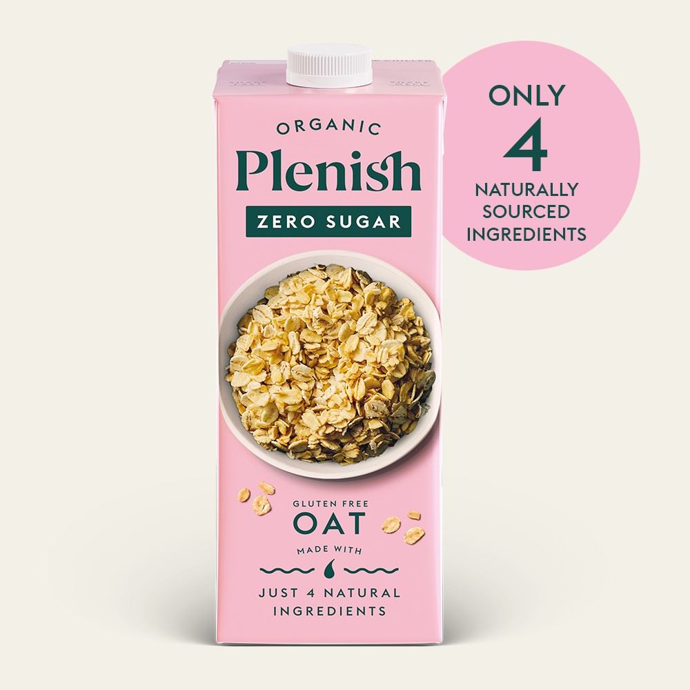 Plenish Zero Sugar Organic Gluten-Free Oat Milk 1 Litre - 8 Pack