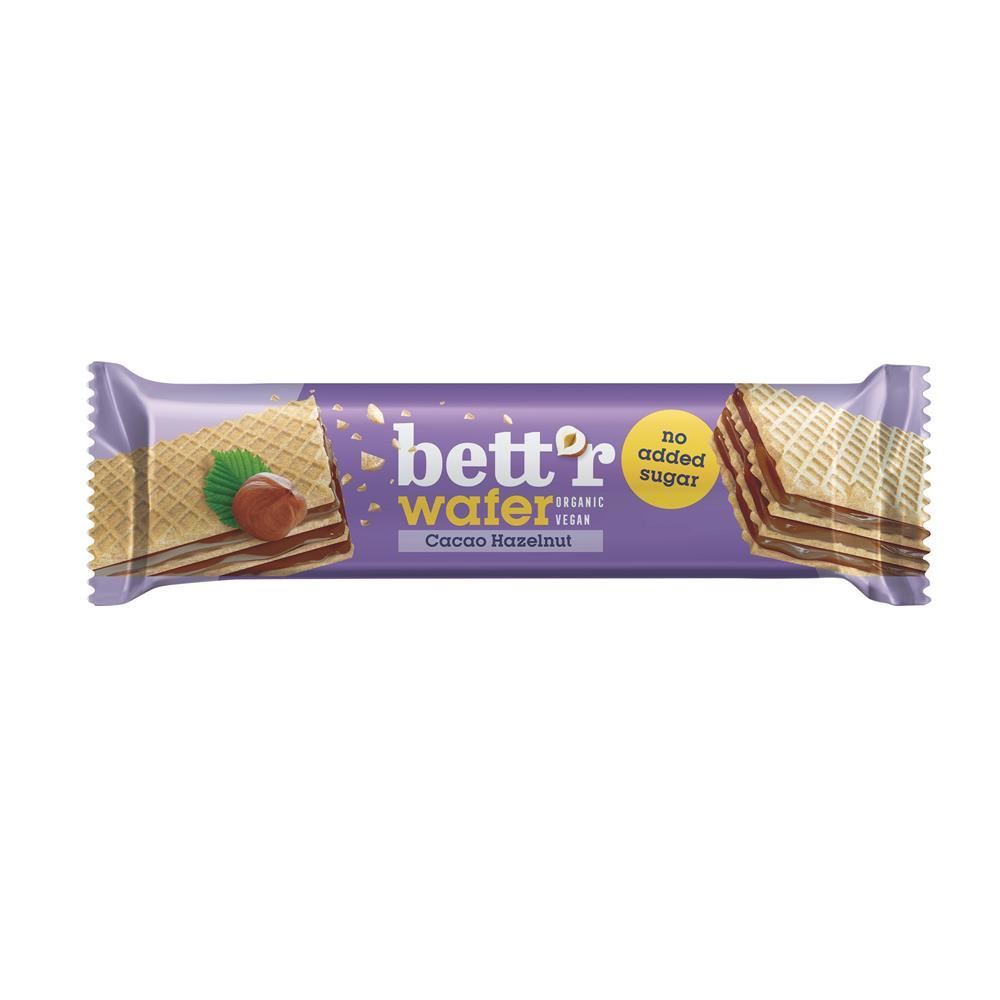 Bettr Organic No Added Sugar Wafer with Hazelnut Cacao Cream 30g - 20 Pack