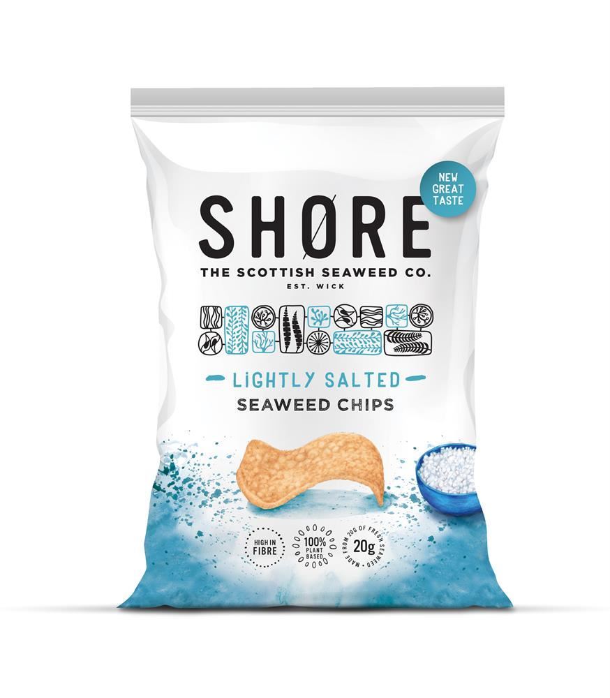 Shore Scottish Seaweed Seaweed Chips - Sea Salt 80g - 6 Pack