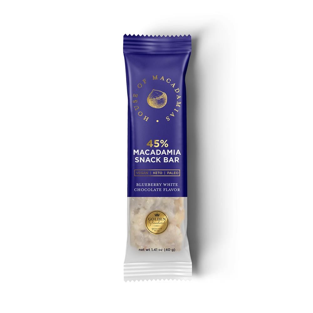 House of Macadamias Organic Snack Bar Blueb White Choc 40g