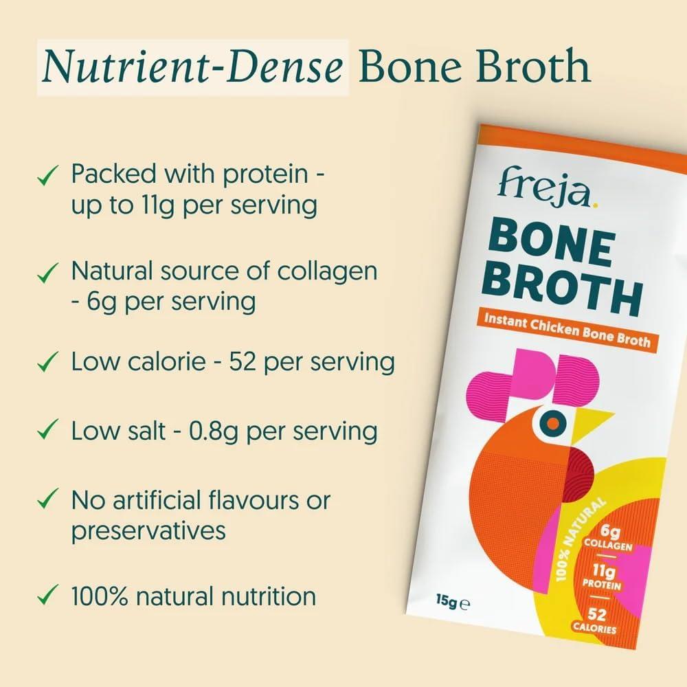 Freja Instant Bone Broth box of 4 x 15g Sachet - Chicken