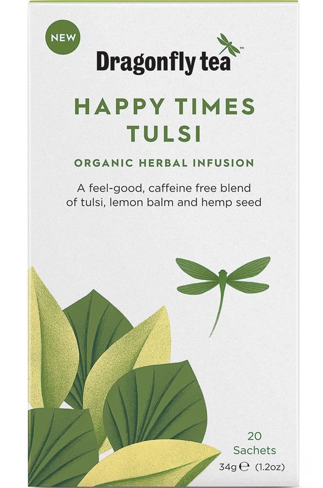 Dragonfly Tea Organic Happy Times Tulsi Herbal Tea 20 Tea bags