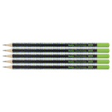 Helix Oxford Geo Pack of 5 HB Pencils - Green