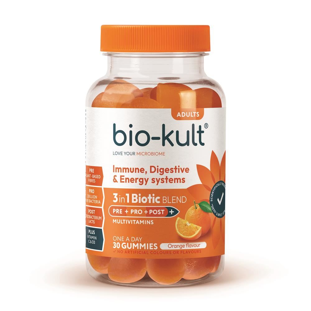 Bio-Kult 3-in-1 Biotic Blend Gummies for Adults. Orange Flavour. 30.