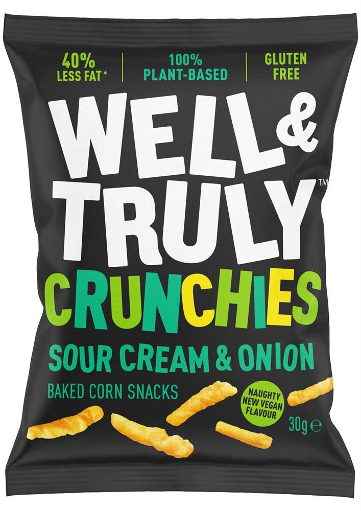 Well and Truly Sour Cream & Onion Crunchies Snack 30g