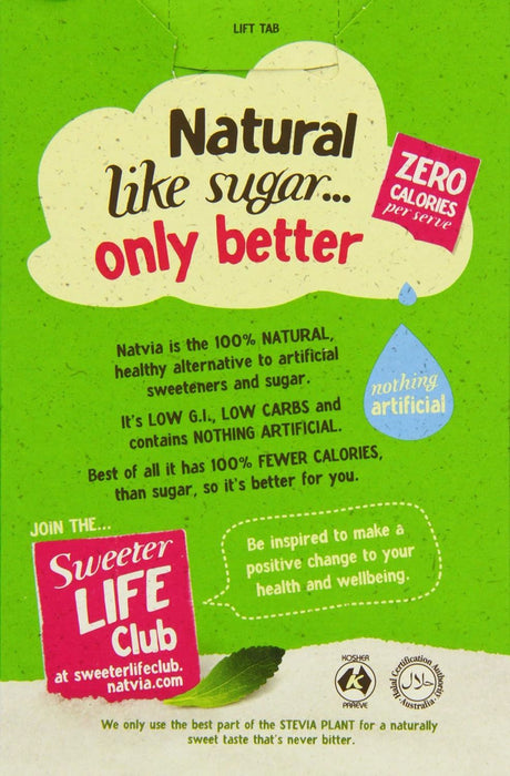 Natvia 100% Naturally Derived Sweetener 80 Sticks (2g each) - Pack of 4