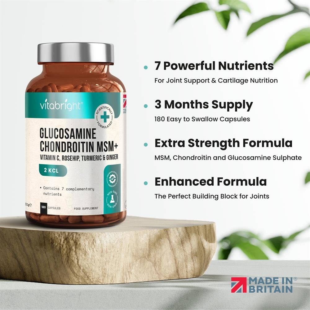 Vitabright Glucosamine Chondroitin MSM Complex 180 Capsules