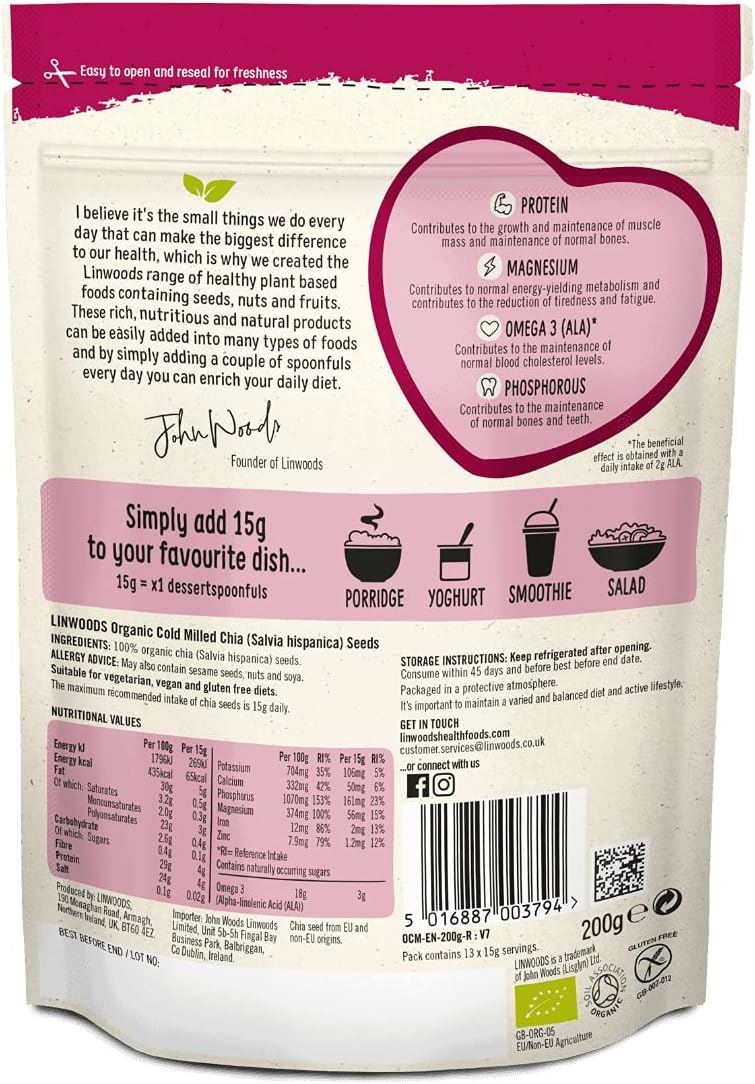 Linwoods Organic Milled  Chia Seeds 200g