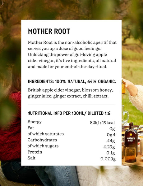 Mother Root Ginger Alcohol Free Fiery Fresh Award Winning Aperitif 500ml