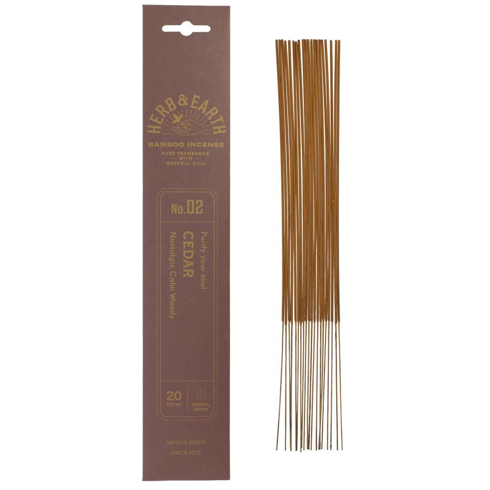 Nippon Kodo Herb & Earth Incense -Cedarwood 20 sticks - 12 Pack