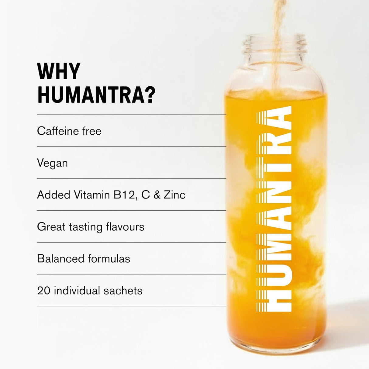 Humantra Electrolyte Powder Apricot 20 Sachets - Hydration Drink Mix with 6 Electrolytes, Vegan, Sugar Free, Gluten Free