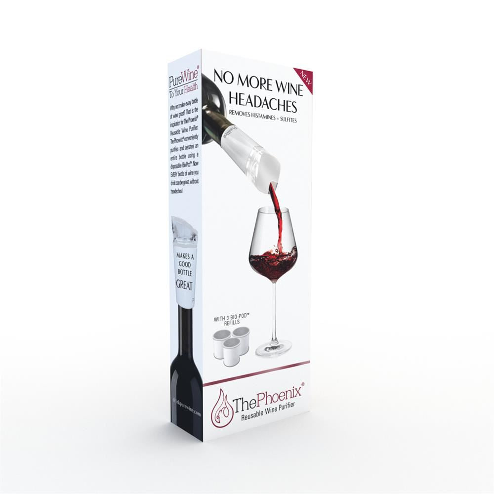 PureWine The Phoenix Starter Kit White - Reusable Wine Purifier 10 units