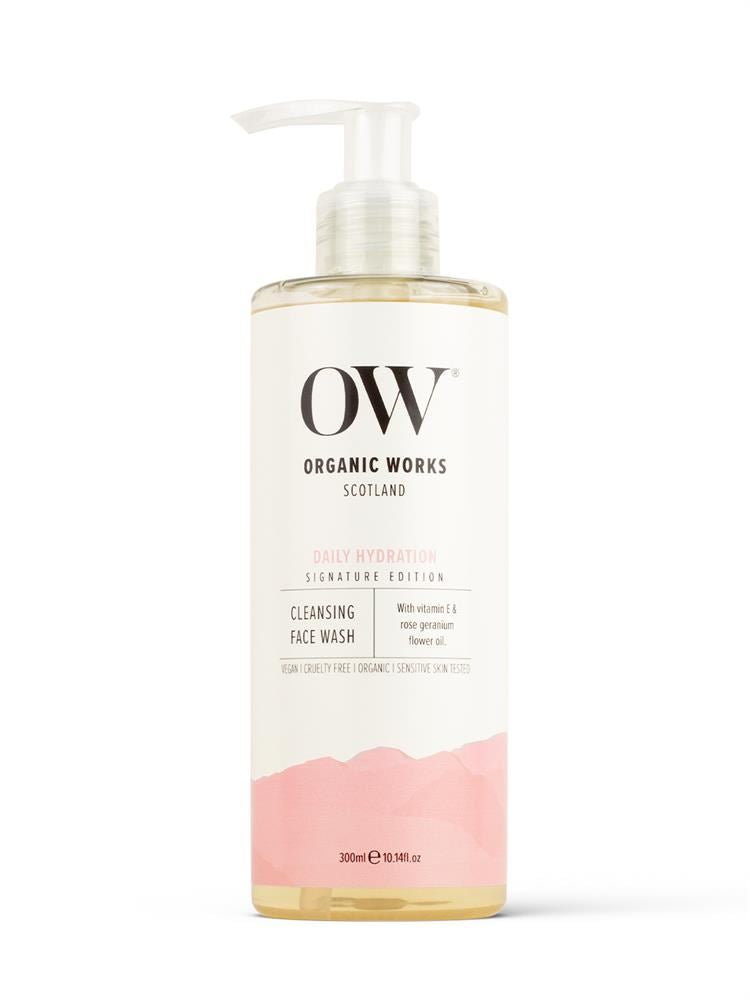 Organic Works Hydra-Balance Face Wash - With Vitamin E & Rose Geranium 300ml